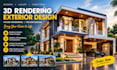 do 3d rendering exterior design house rendering facade design 3d house rendering