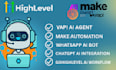 build gohighlevel ai agents workflow and make com google sheets ai