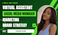 executive virtual assistant, general VA personal assistant, social media manager