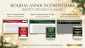 add holiday countdown timer, announcement bar on shopify in 24h