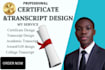 design high school, college, and university certificate and transcript
