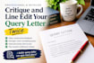 professionally critique and edit your query letter twice
