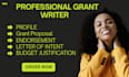 do grant proposal, grant writing, grant research, and grant application