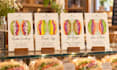 design a cafe or bakery menu with custom food illustrations