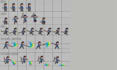 create 16bit, 32bit pixel art character, sprite sheet, top down pixel animation