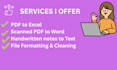do professional pdf to word conversion, copy paste and typing work
