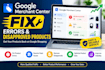 fixed, optimized google merchant center errors and disapproved products