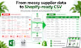 convert supplier excel or CSV files into shopify product CSV