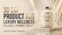 create cinematic 3d cgi product ads for supplement brands in german