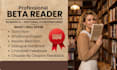 beta read critique novel, romance or thriller beta reader