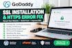 install godaddy SSL certificate and fix https errors and mixed content