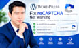 fix recaptcha not working,error appears on website,identify and fix error