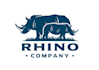 create a premium modern rhino logo design