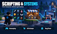 develop a roblox game, script systems, build maps and fix bugs