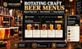 design a craft beer taproom website with rotating beer menus