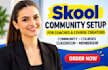 set up your skool community course classroom and membership structure