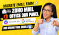 migrate emails from zoho mail office 365 panel to microsoft 365 google workforce