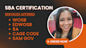 assist with samgov registration sba certifications cage code