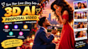 3d ai pixar style animation, ai proposal video, romantic video