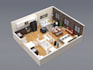 create a realistic 3d floor plan and interior rendering