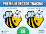 manually vector trace your logo into ai eps svg vector files