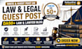 write and guest post on law blogs with dofollow SEO backlinks