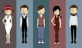 create a modern flat cartoon character, art style 1