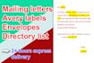 do mail merge letters, avery labels, envelopes or directory