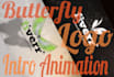 create butterfly logo  intro animation in HD