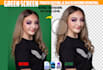 professionally remove green screen backgrounds from photos with hair masking