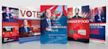design polished political flyer, poster, banner, postcard for election campaign