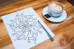 do unique doodle art for adult colouring book