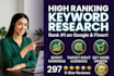 do SEO keyword research with low competition high traffic