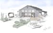 hand draw architectural concept illustration