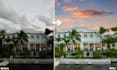 replace sky, green grass, and fire in fireplace in real estate photos
