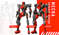 draw high quality robot, mecha concepts