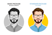 create a vector flat avatar or portrait of you in my style