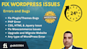 fix wordpress issues, errors, or problems quickly