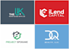 design a modern real estate logo with initials or symbols