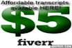 transcibe 20 minutes in 24 hours transcript