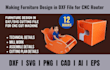 create furniture product plan in dxf,svg file for cnc router
