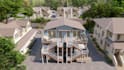 do 3d front backyard, outdoor deck, carport, garage, porch, landscape, courtyard