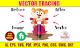 manual vector tracing, redraw logo convert image to vector, graphic design
