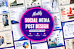 do monthly social media post design for instagram, facebook
