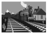 create black and white line art illustration