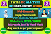 do data entry, data mining and web research