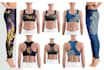 design floral pattern sports yoga leggings tops