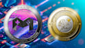 do 3d crypto logo and token in gold, silver or bronze