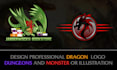 design professional dragon logo dungeons and monster or illustration