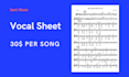 transcribe to chord chart or lead sheet or vocal sheet